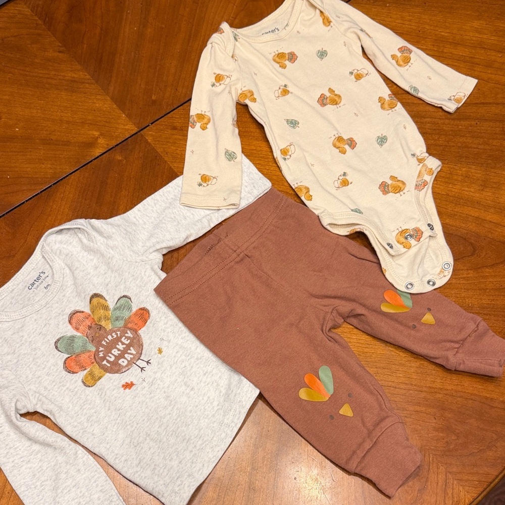 Carter's Festive Turkey Baby Outfit Set NWOT